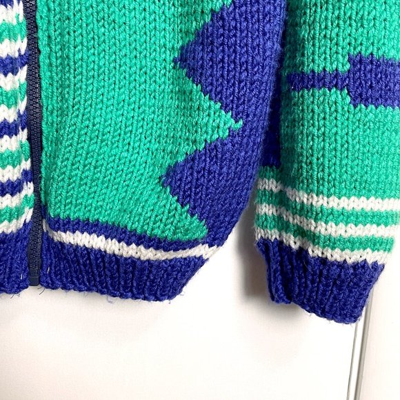 1980s vintage sweater jacket with zip front - unisex M-L - Picture 4 of 8